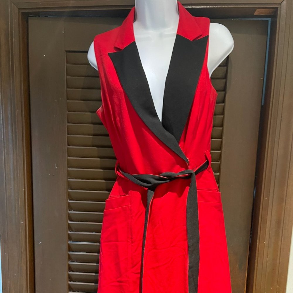 Red & Black Wrap Calvin Klein Dress